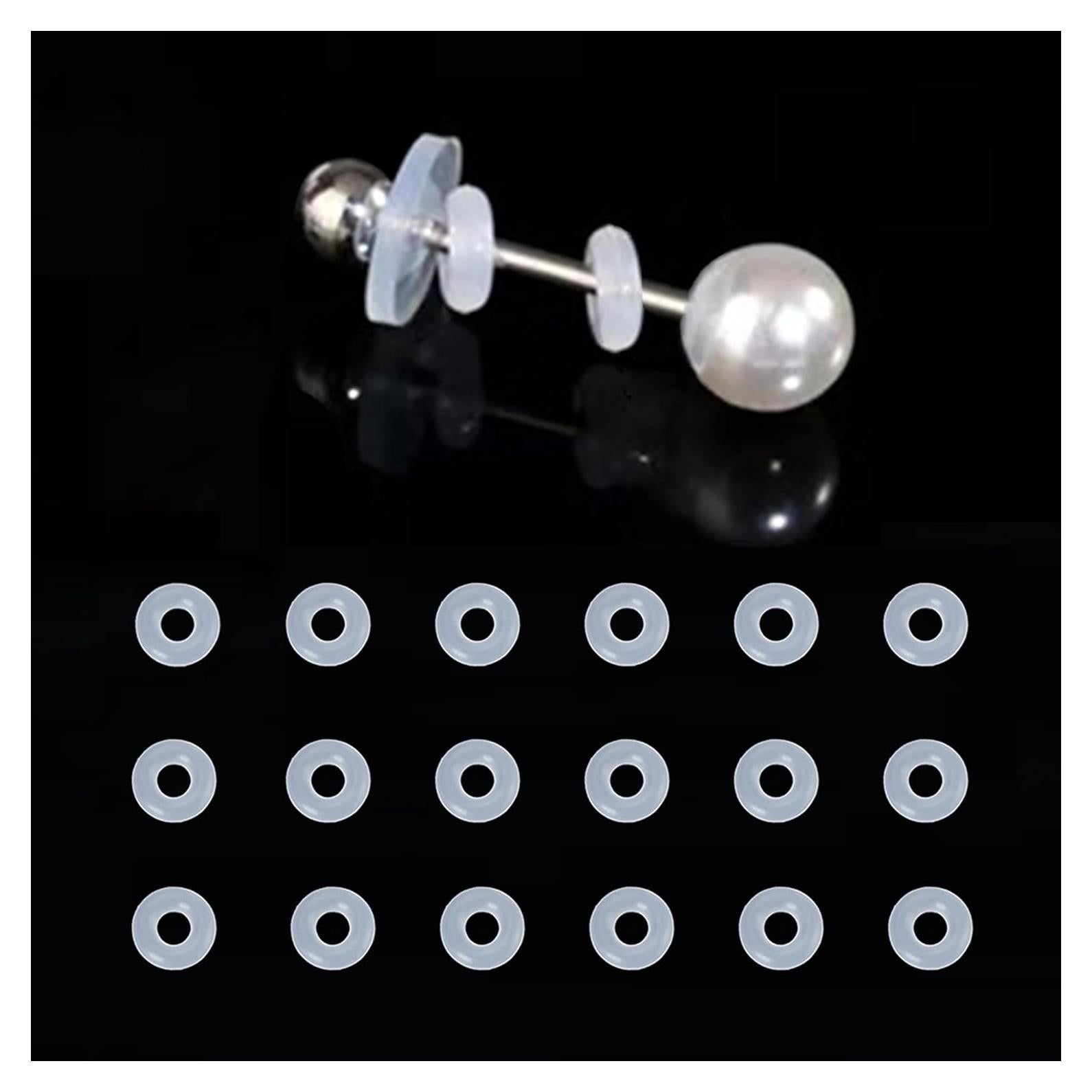 Anillos de soporte para aretes Melimarry 100 pcs Silicona 4mm