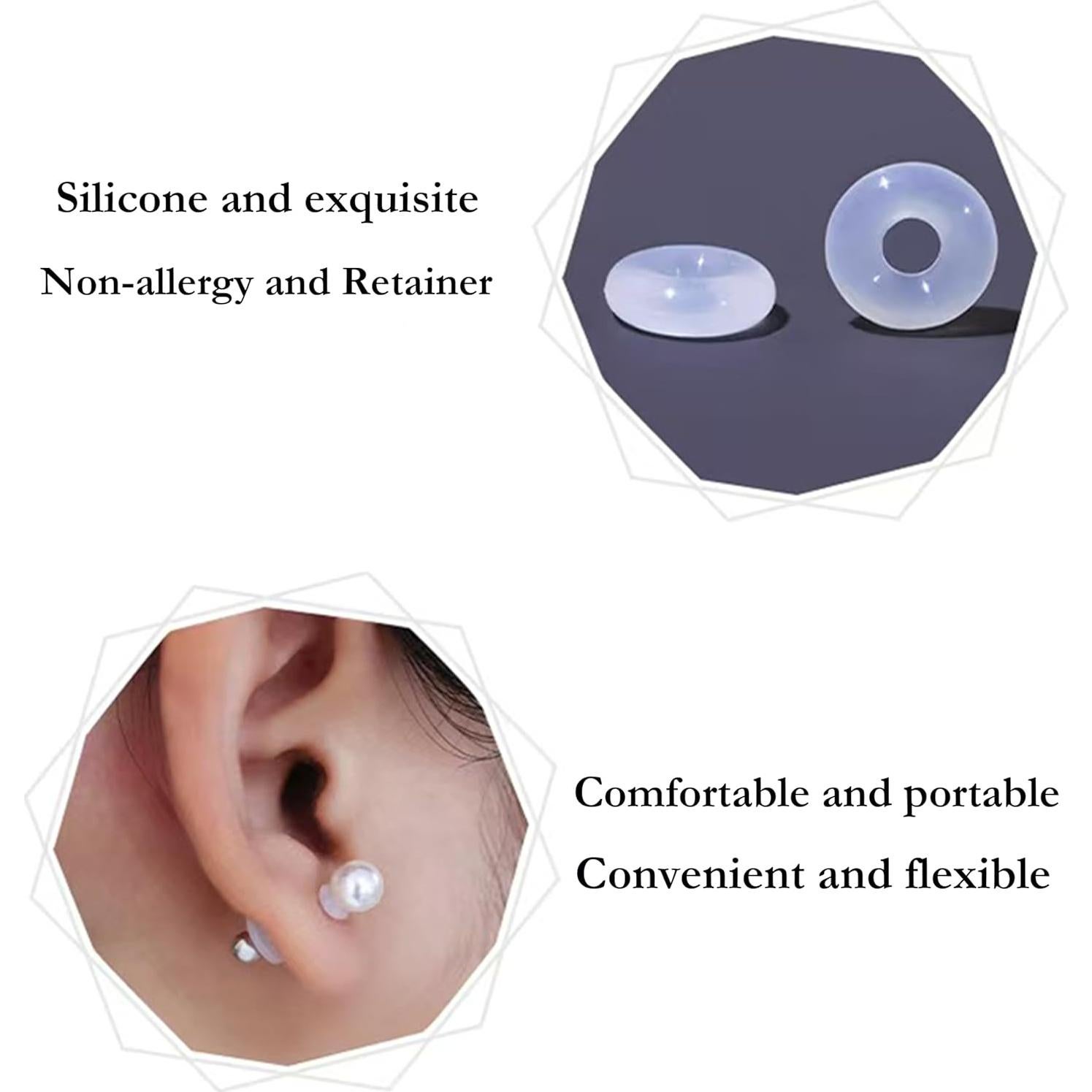 Anillos de soporte para aretes Melimarry 100 pcs Silicona 4mm