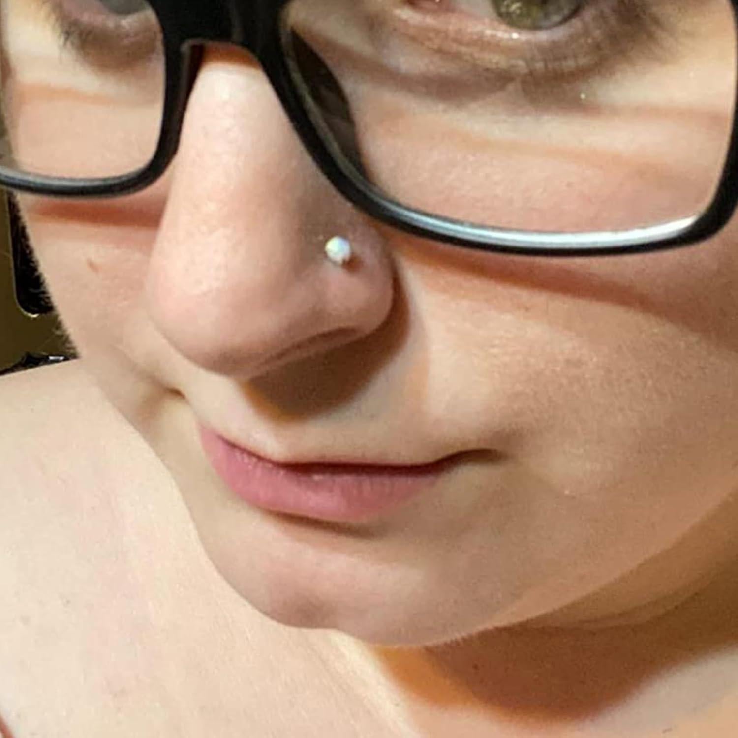 Anillo de Nariz 18g MODRSA con Ópalo Real para Mujeres 8mm