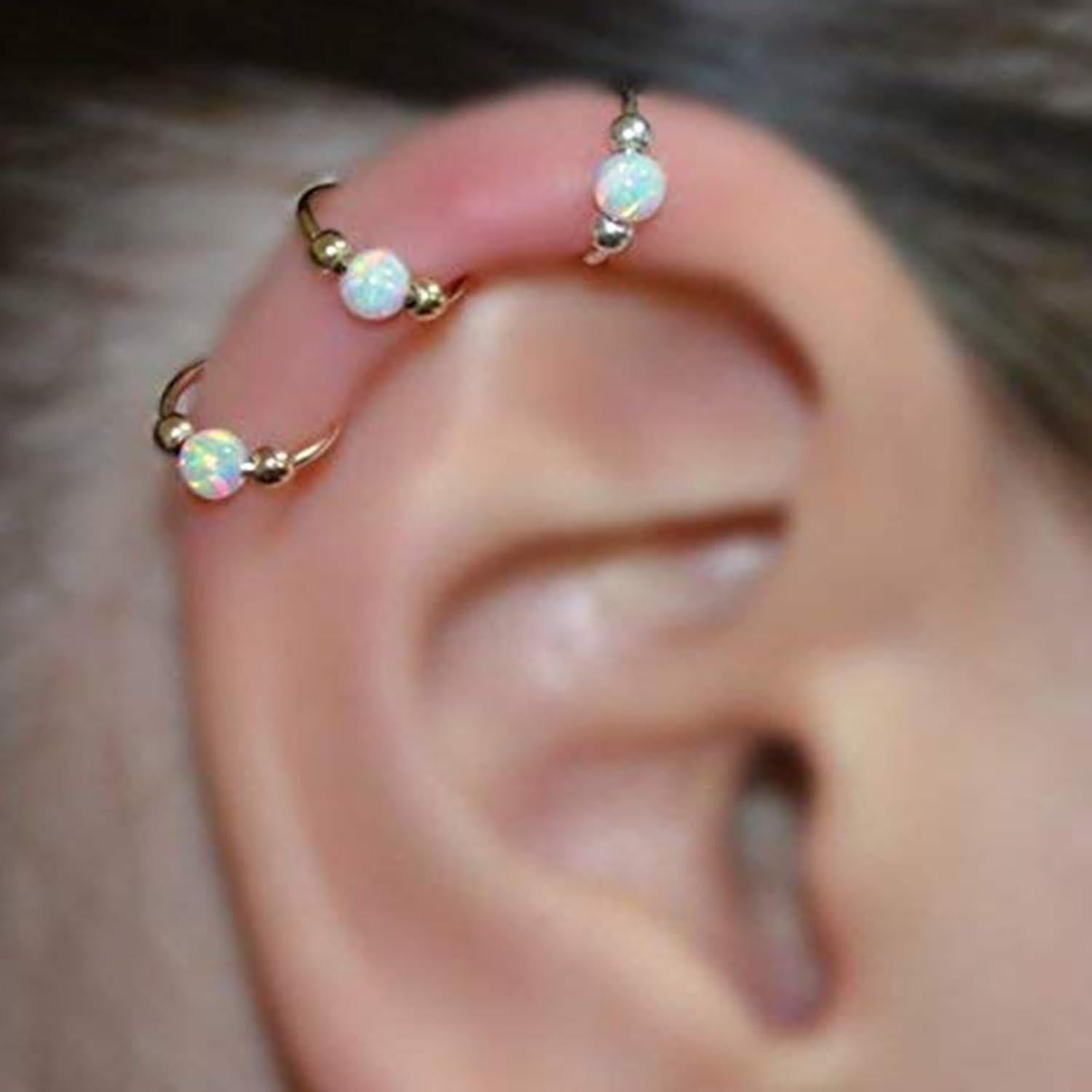 Anillo de Nariz 18g MODRSA con Ópalo Real para Mujeres 8mm