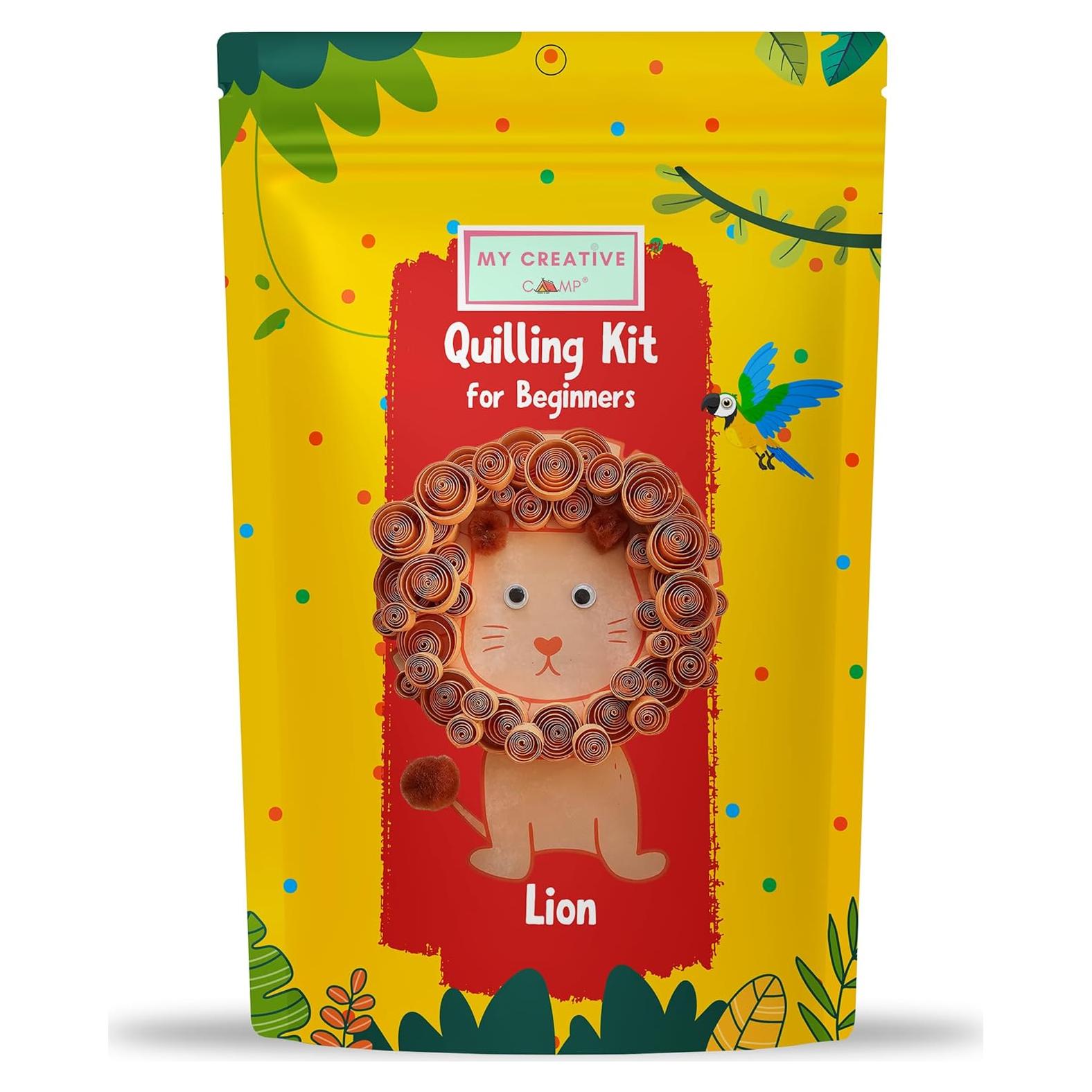Kit de Quilling de Papel My Creative Camp - León DIY para Niños y Adultos
