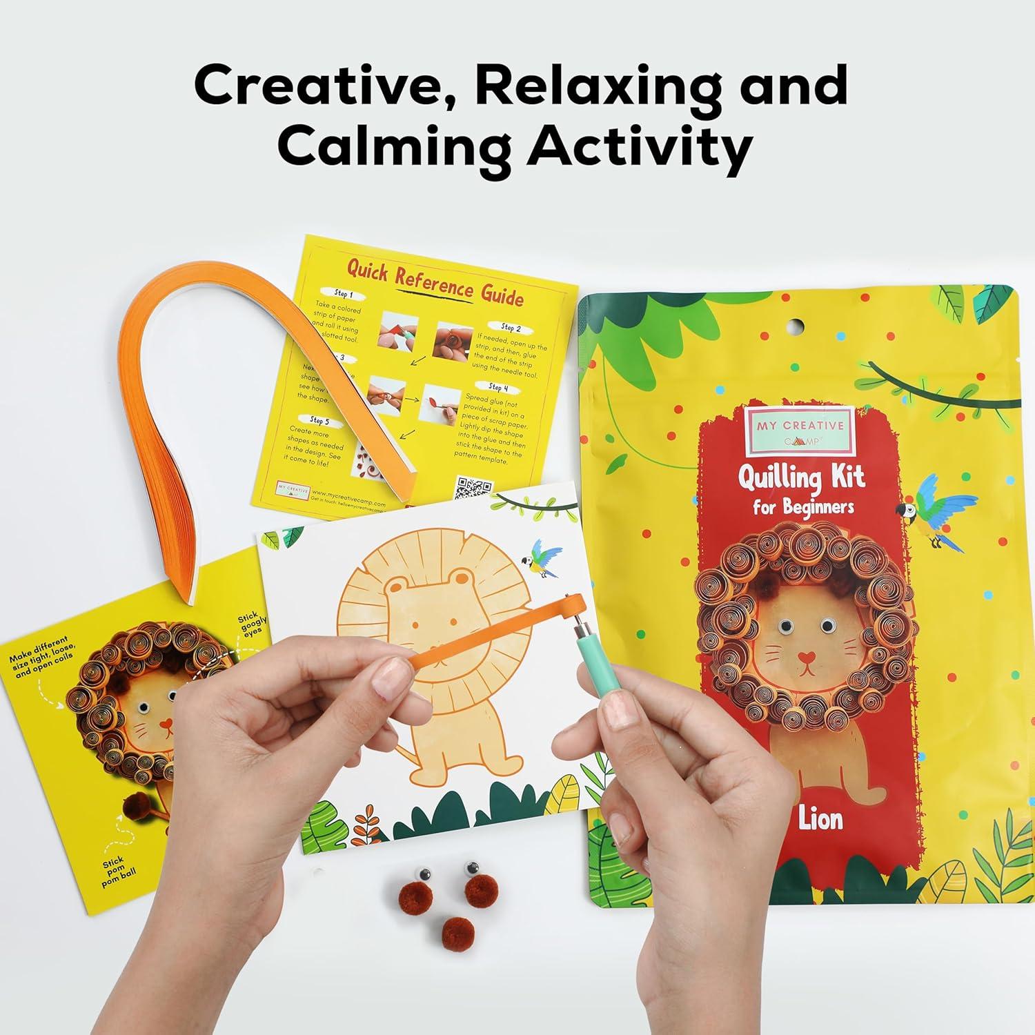 Kit de Quilling de Papel My Creative Camp - León DIY para Niños y Adultos