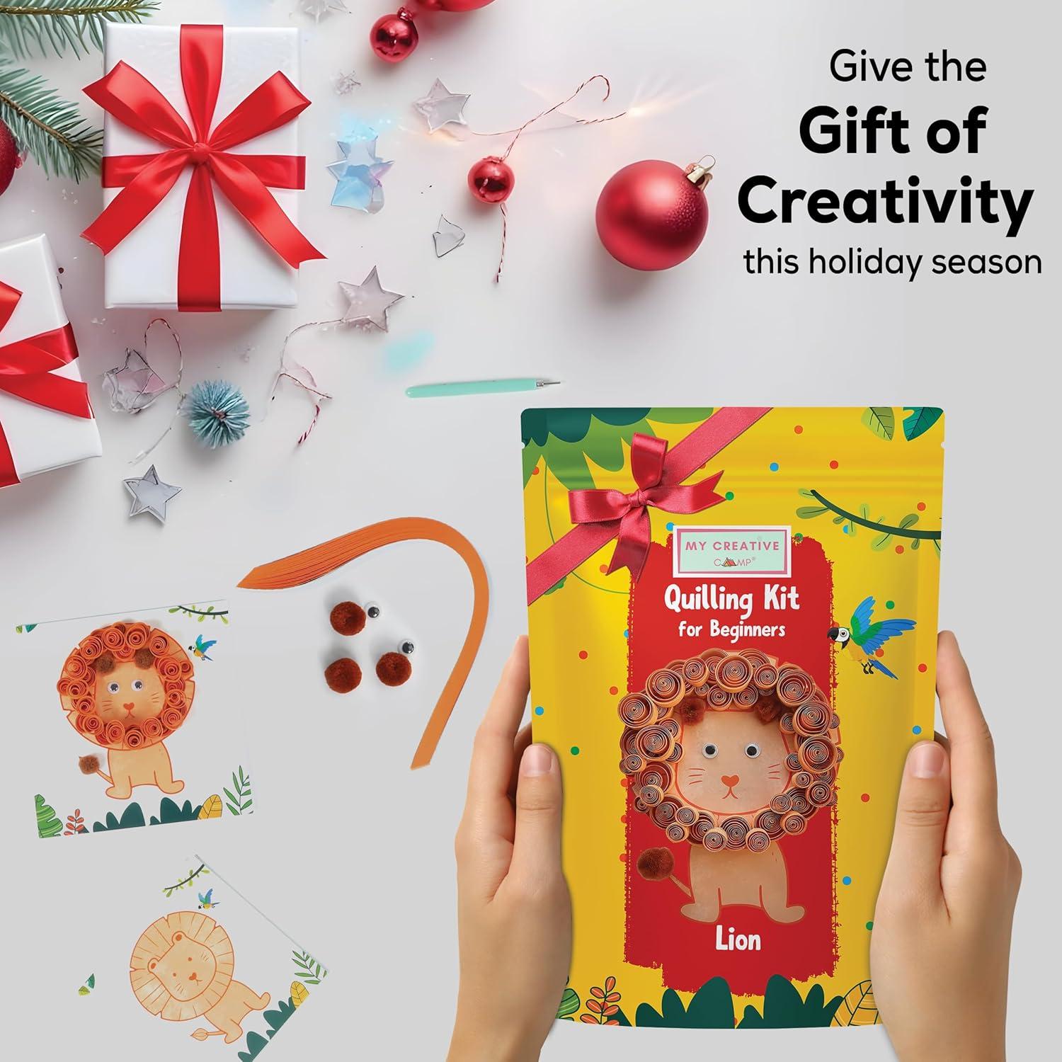 Kit de Quilling de Papel My Creative Camp - León DIY para Niños y Adultos