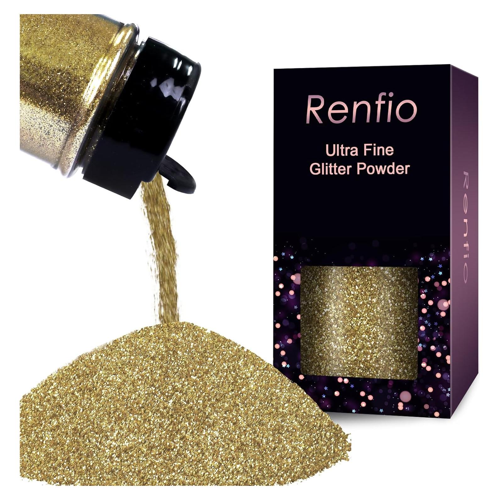 Brillo Fino Renfio 60g Cian Dorado para Manualidades y Decoración