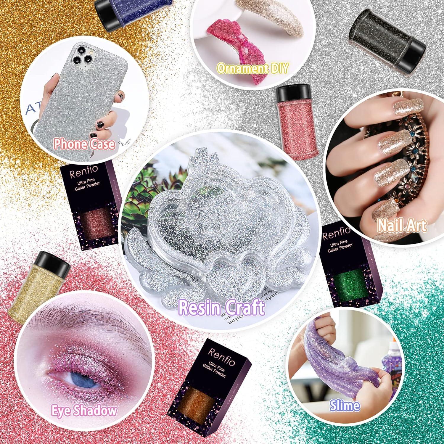 Brillo Fino Renfio 60g Cian Dorado para Manualidades y Decoración