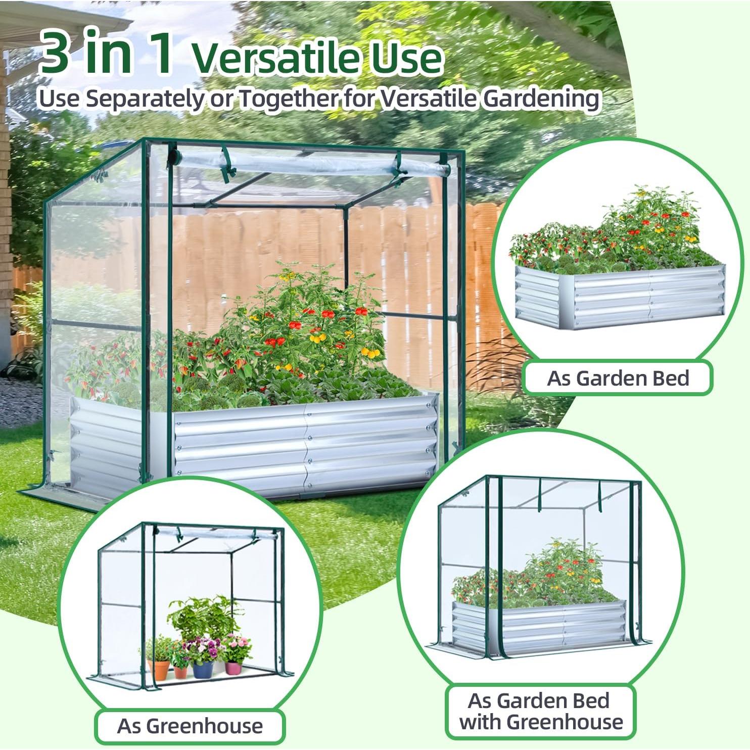 Huerto Elevado Ohuhu con Invernadero 120x60x30 cm PVC