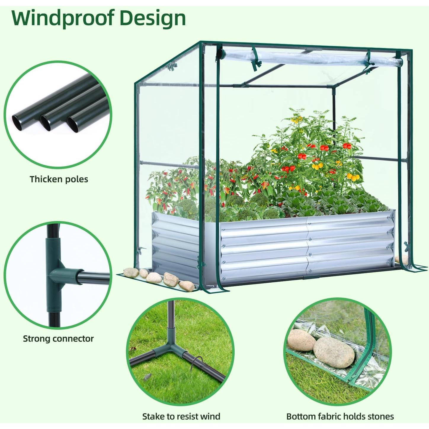 Huerto Elevado Ohuhu con Invernadero 120x60x30 cm PVC