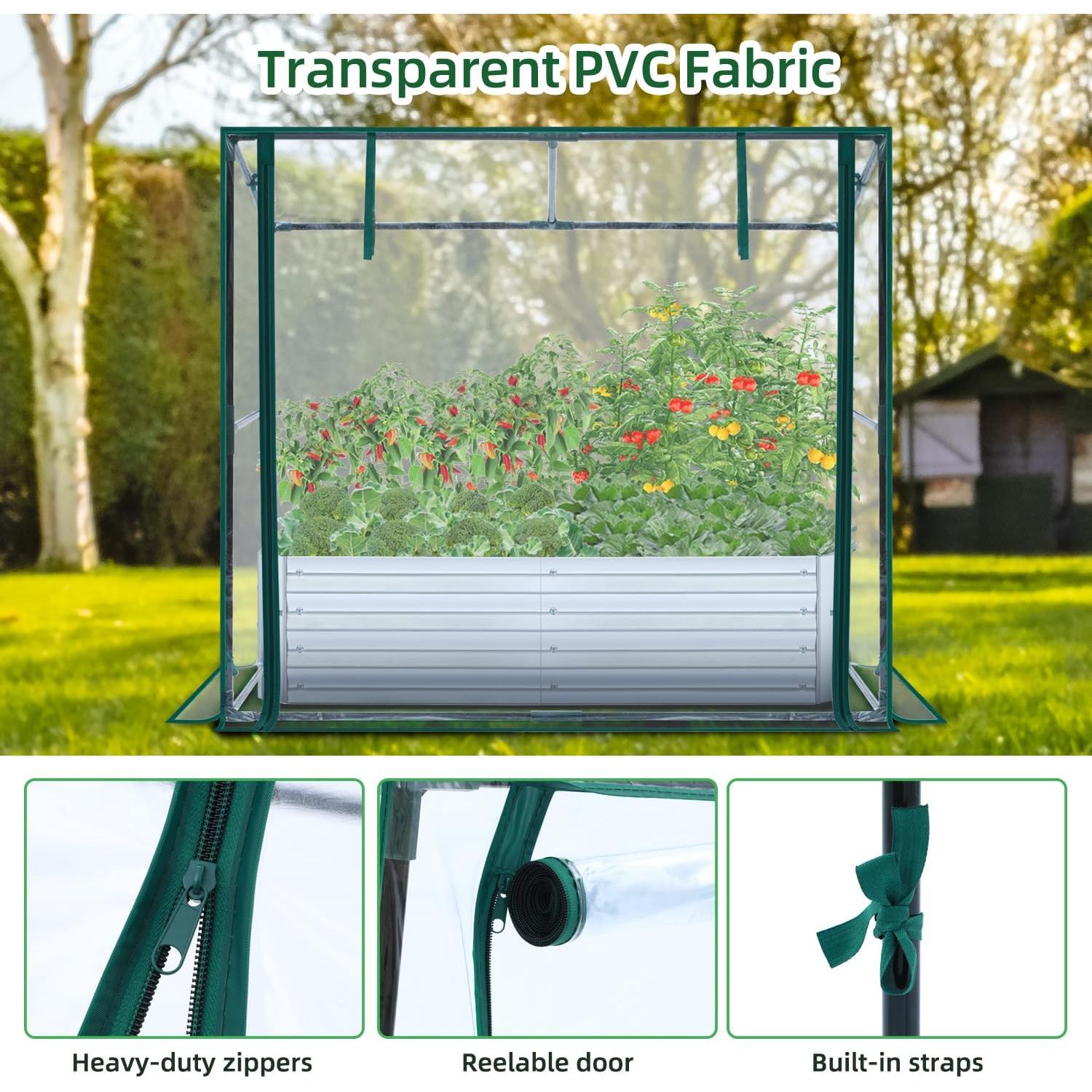 Huerto Elevado Ohuhu con Invernadero 120x60x30 cm PVC