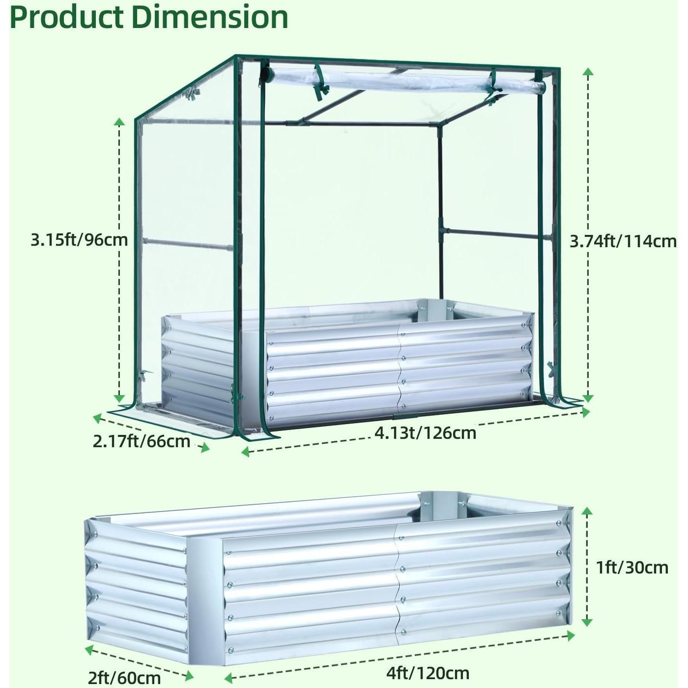 Huerto Elevado Ohuhu con Invernadero 120x60x30 cm PVC