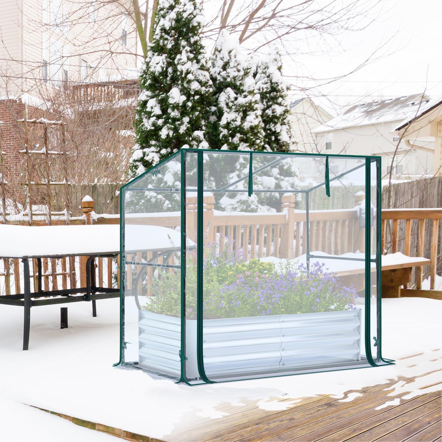 Huerto Elevado Ohuhu con Invernadero 120x60x30 cm PVC