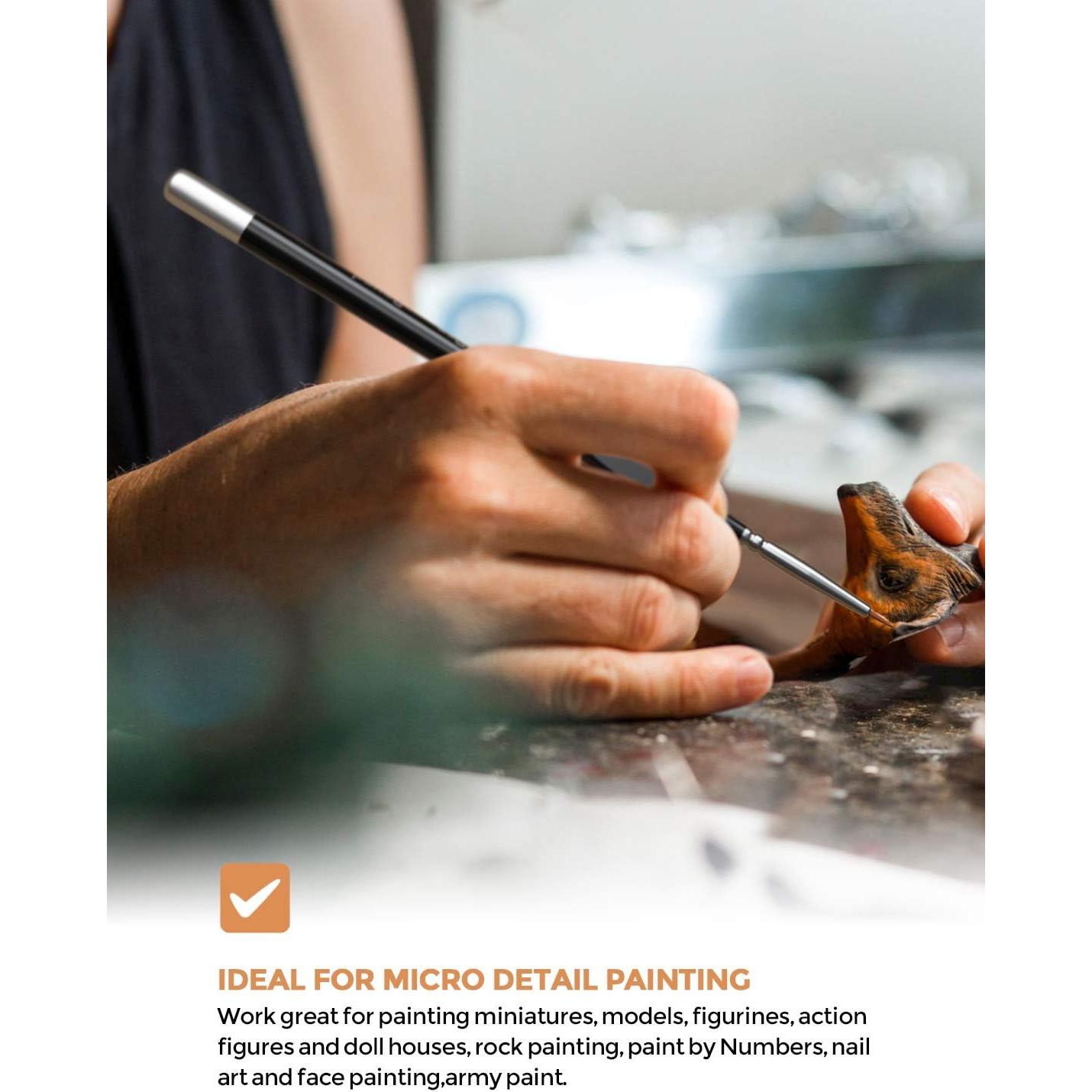 Juego de Pinceles de Detalle Nicpro 5 PCS 3/0 para Pintura