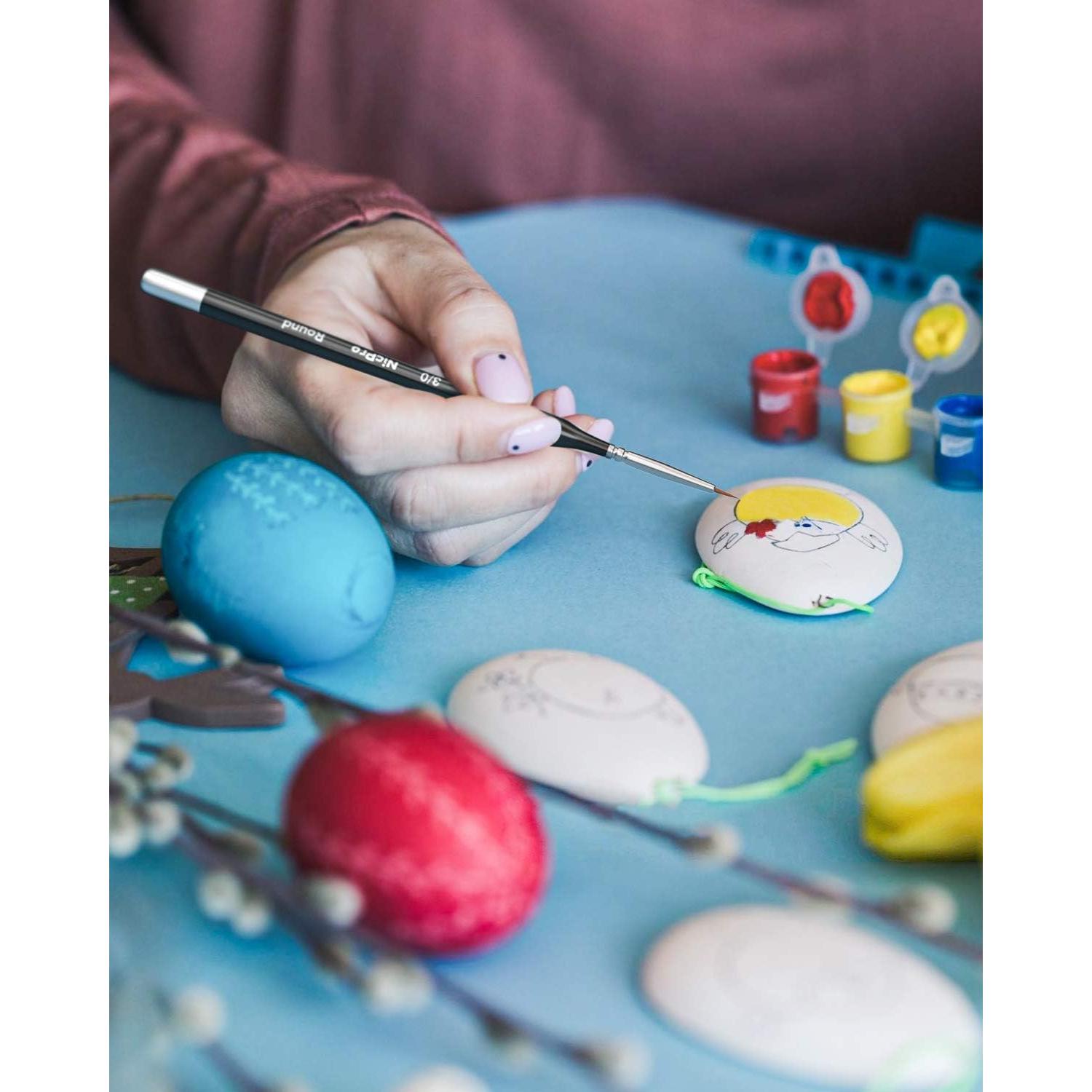 Juego de Pinceles de Detalle Nicpro 5 PCS 3/0 para Pintura