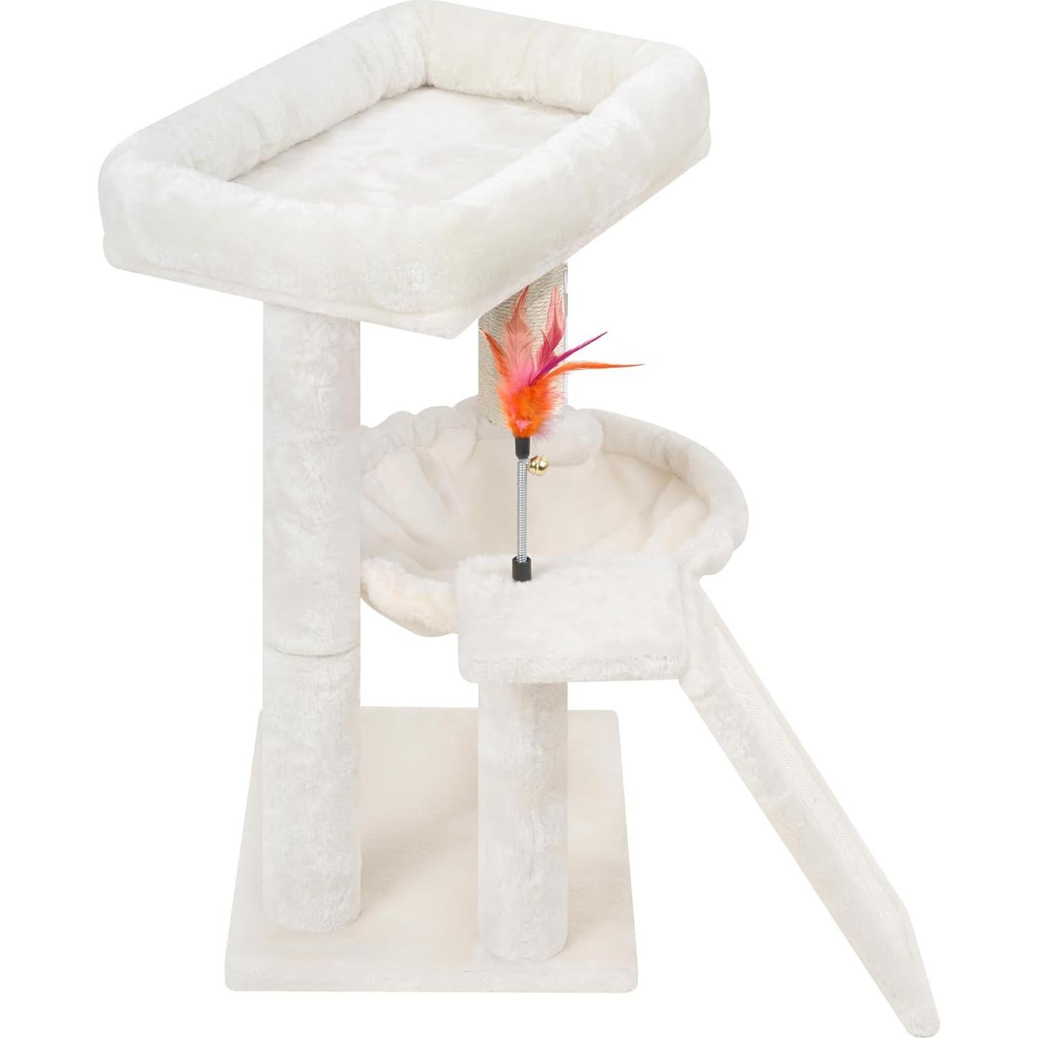 Árbol para Gatos YOUPET 65 cm con Rascador y Juguetes Beige