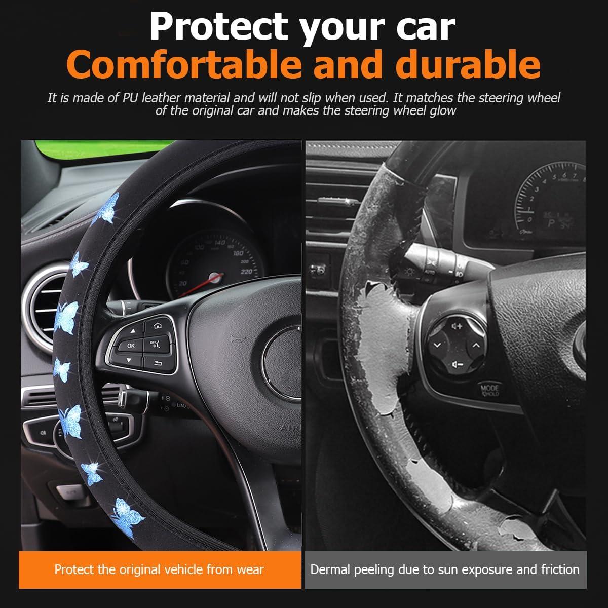 Cubierta de Volante KHGUZ 15" Antideslizante Azul