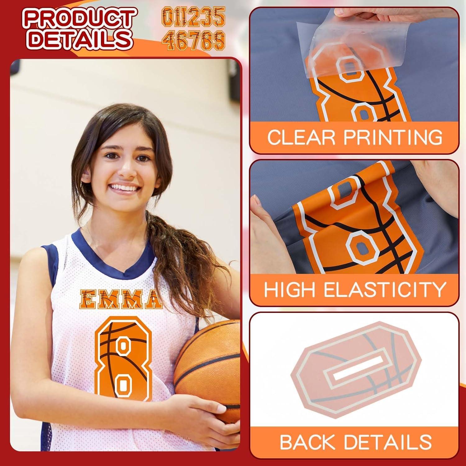 Zhanmai Letras y Números de Transferencia Térmica 280 Pcs Baloncesto