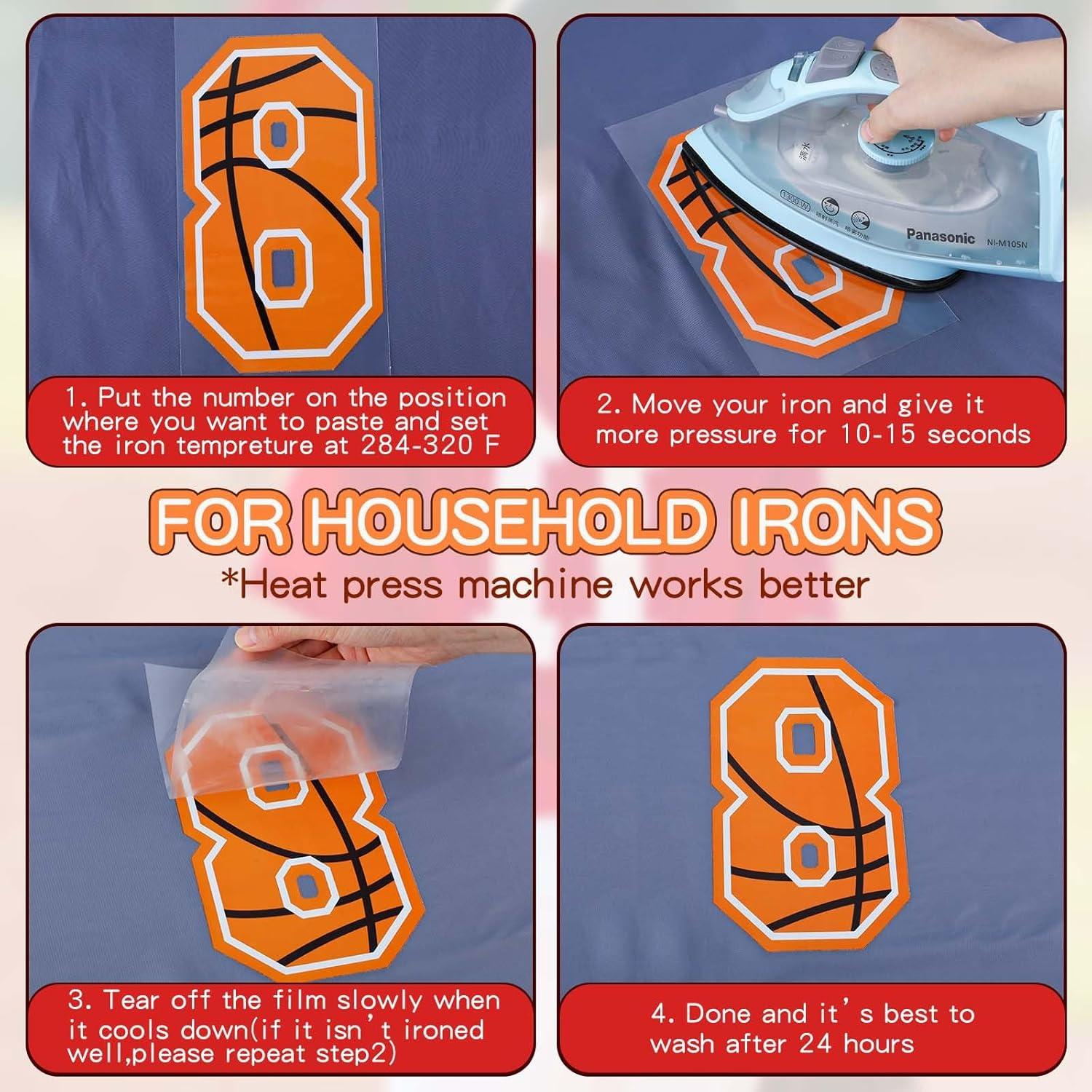 Zhanmai Letras y Números de Transferencia Térmica 280 Pcs Baloncesto