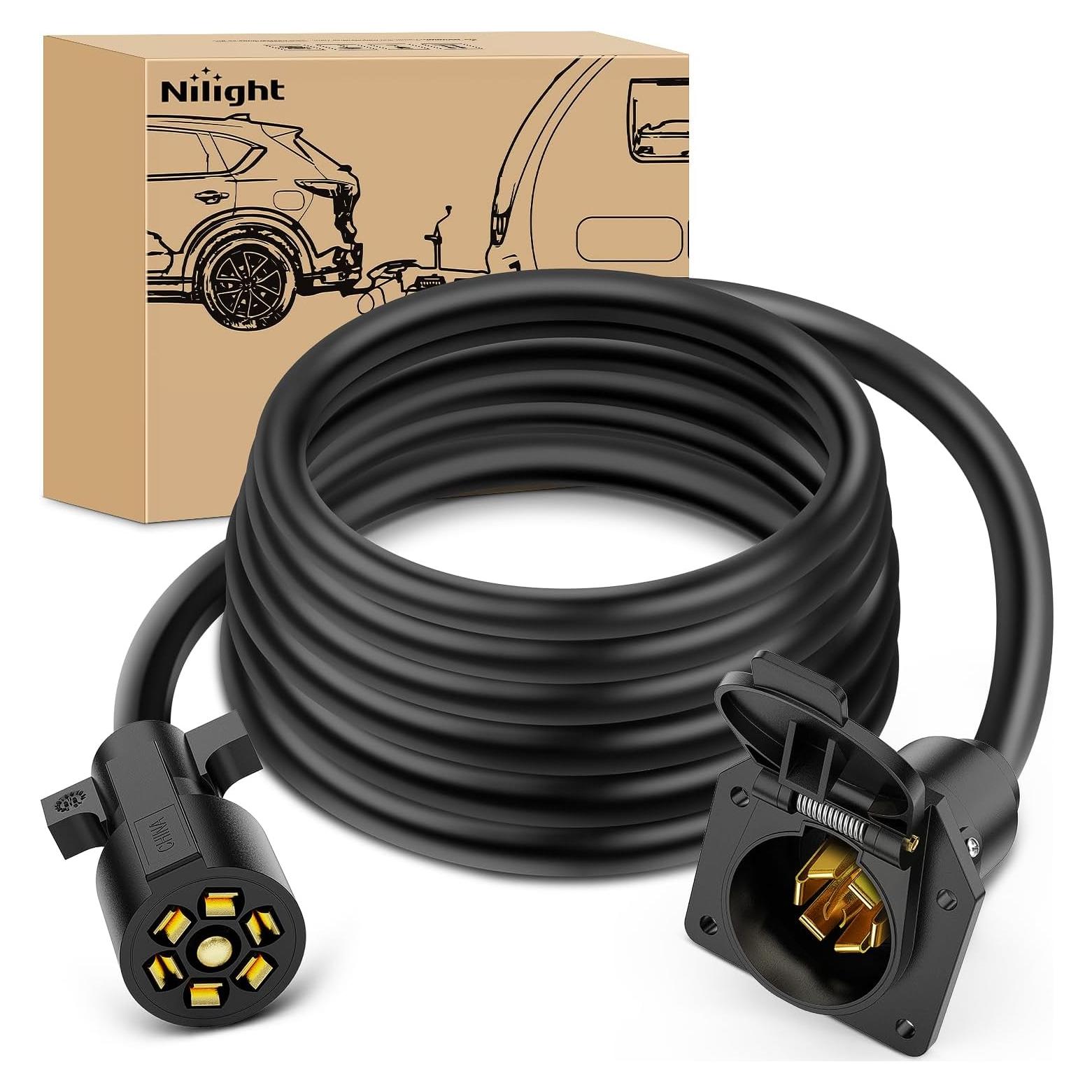 Cable de Extensión para Remolque Nilight 12FT 7 Pines
