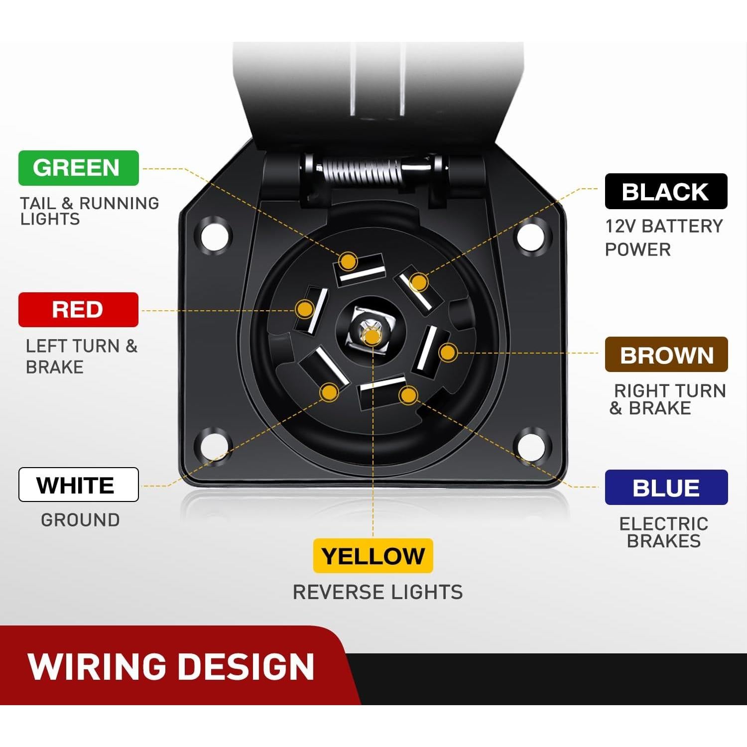 Cable de Extensión para Remolque Nilight 12FT 7 Pines