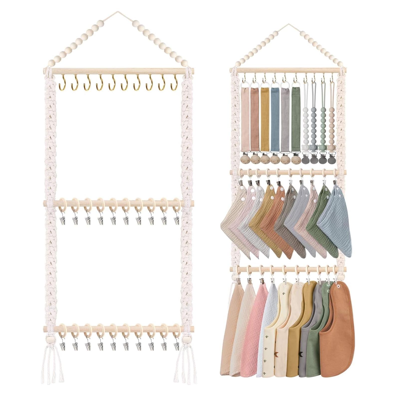 Organizador de Baberos y Clips de Chupete POVETIRE Beige