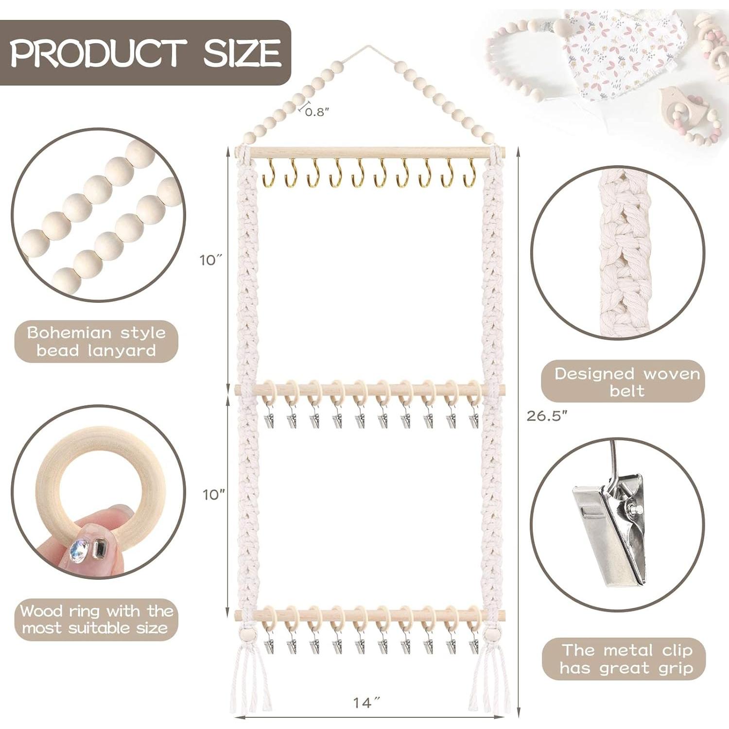 Organizador de Baberos y Clips de Chupete POVETIRE Beige