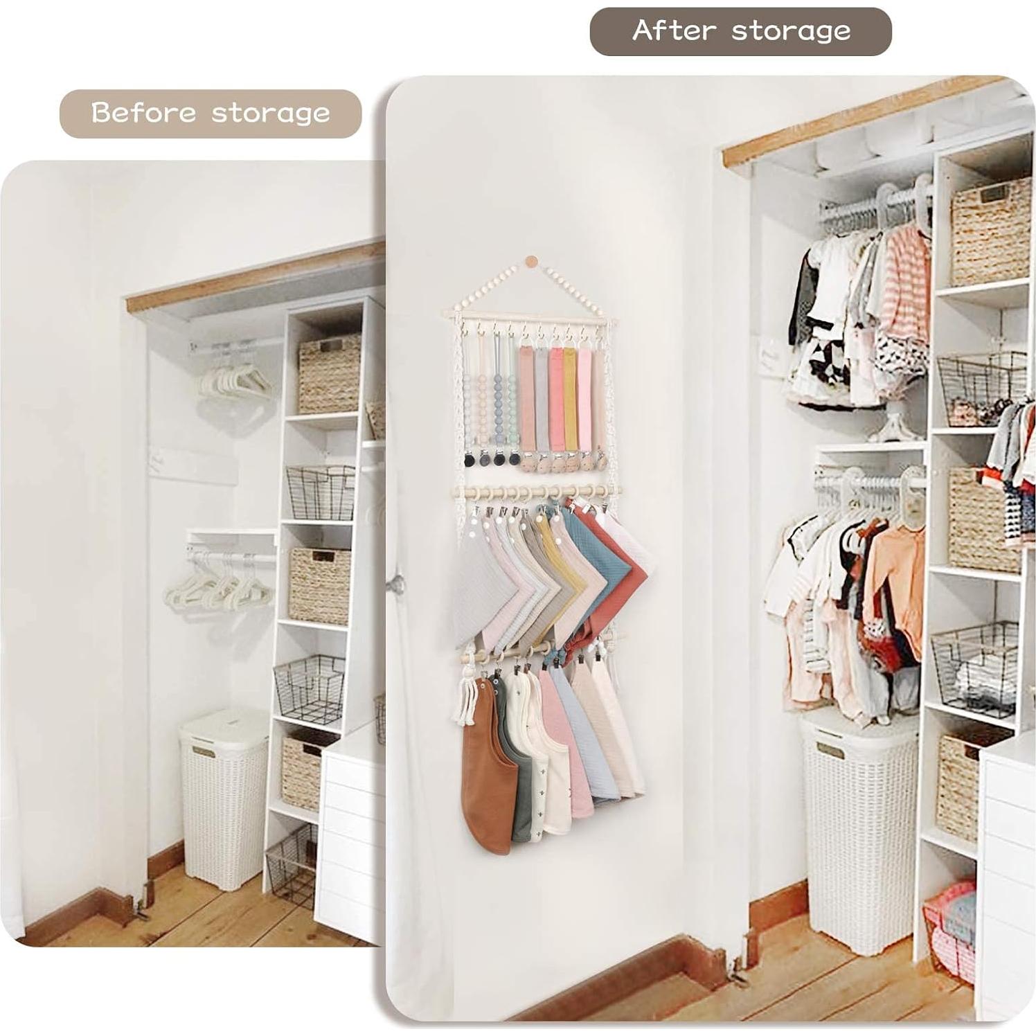 Organizador de Baberos y Clips de Chupete POVETIRE Beige