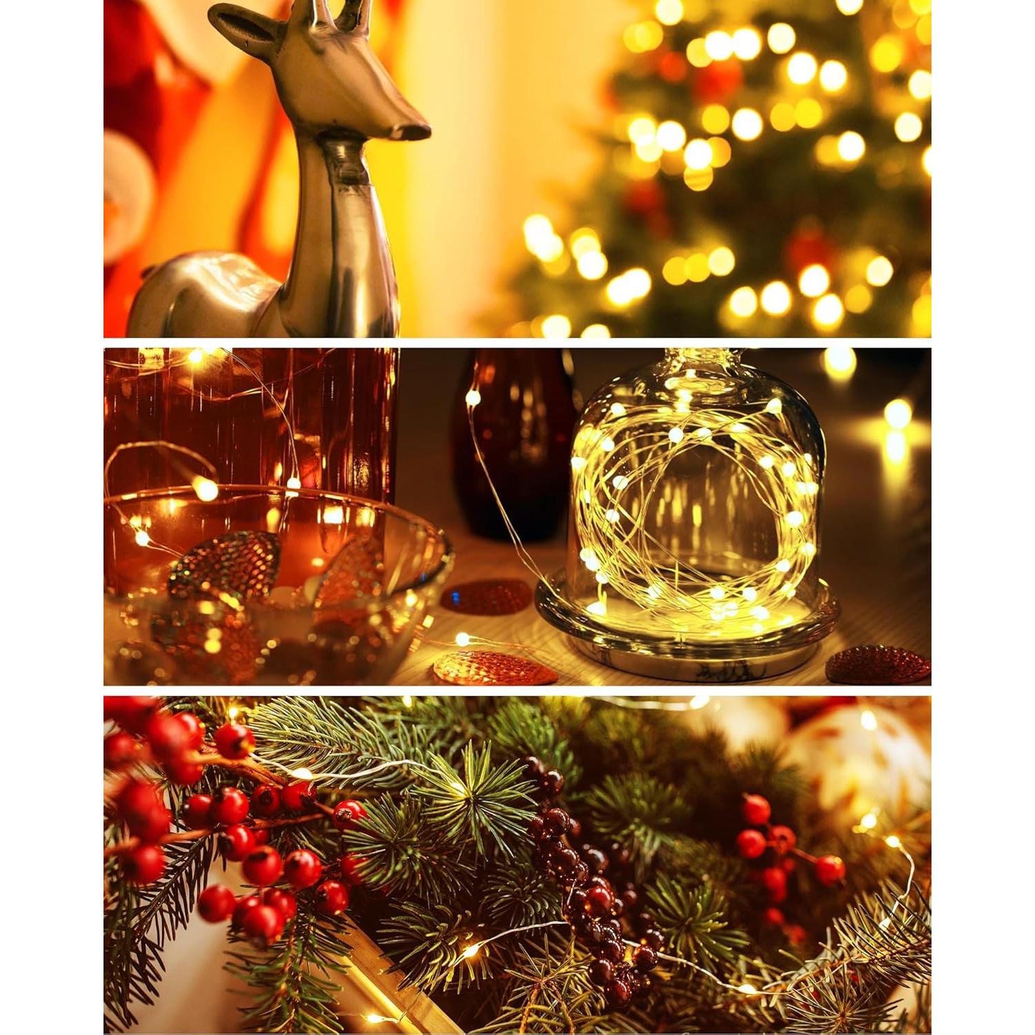 Paquete de 6 Luces de Hadas LED AOZOPE 2.13m Blanco Cálido