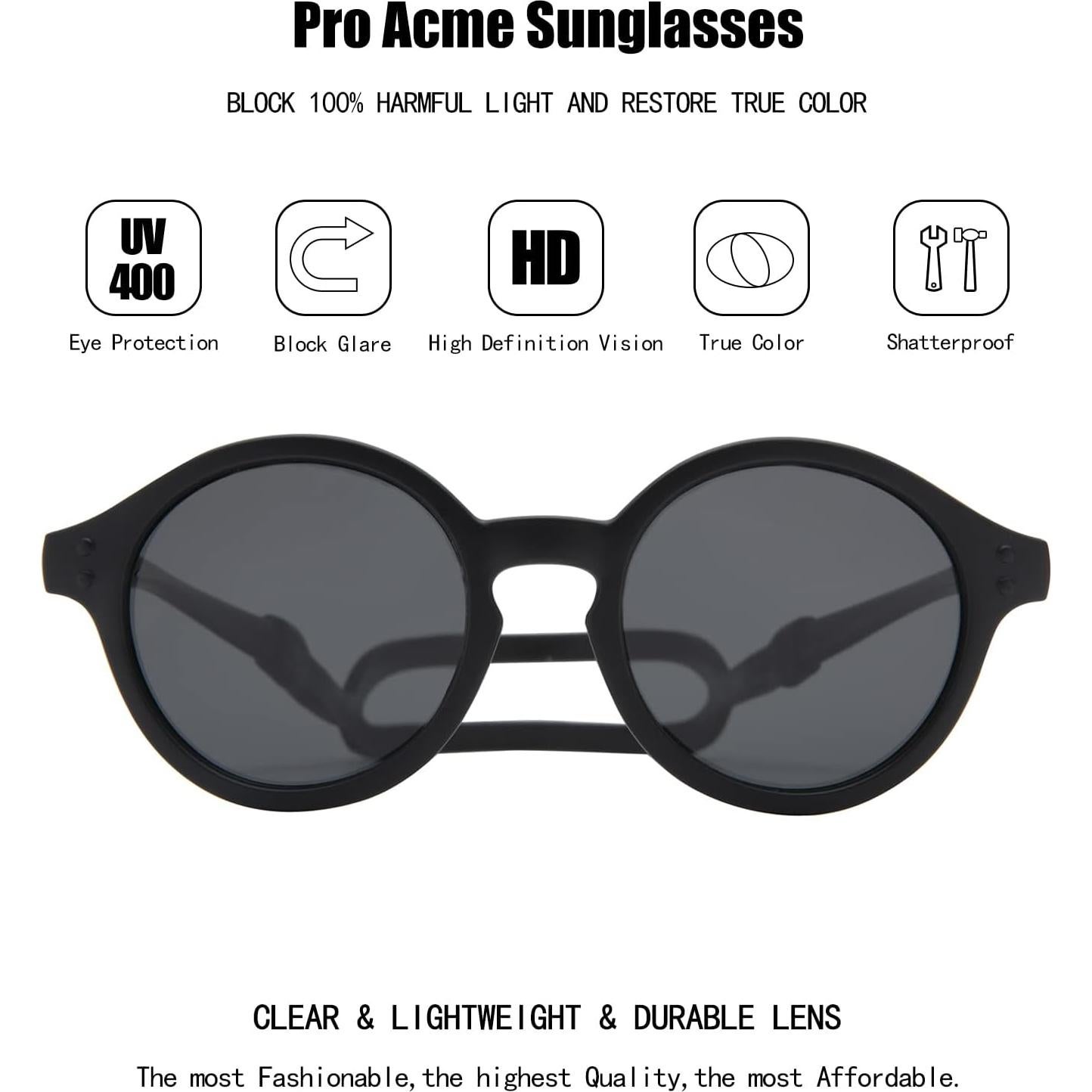 Gafas de Sol Redondas Pro Acme para Bebés UV400 - Correa TPEE