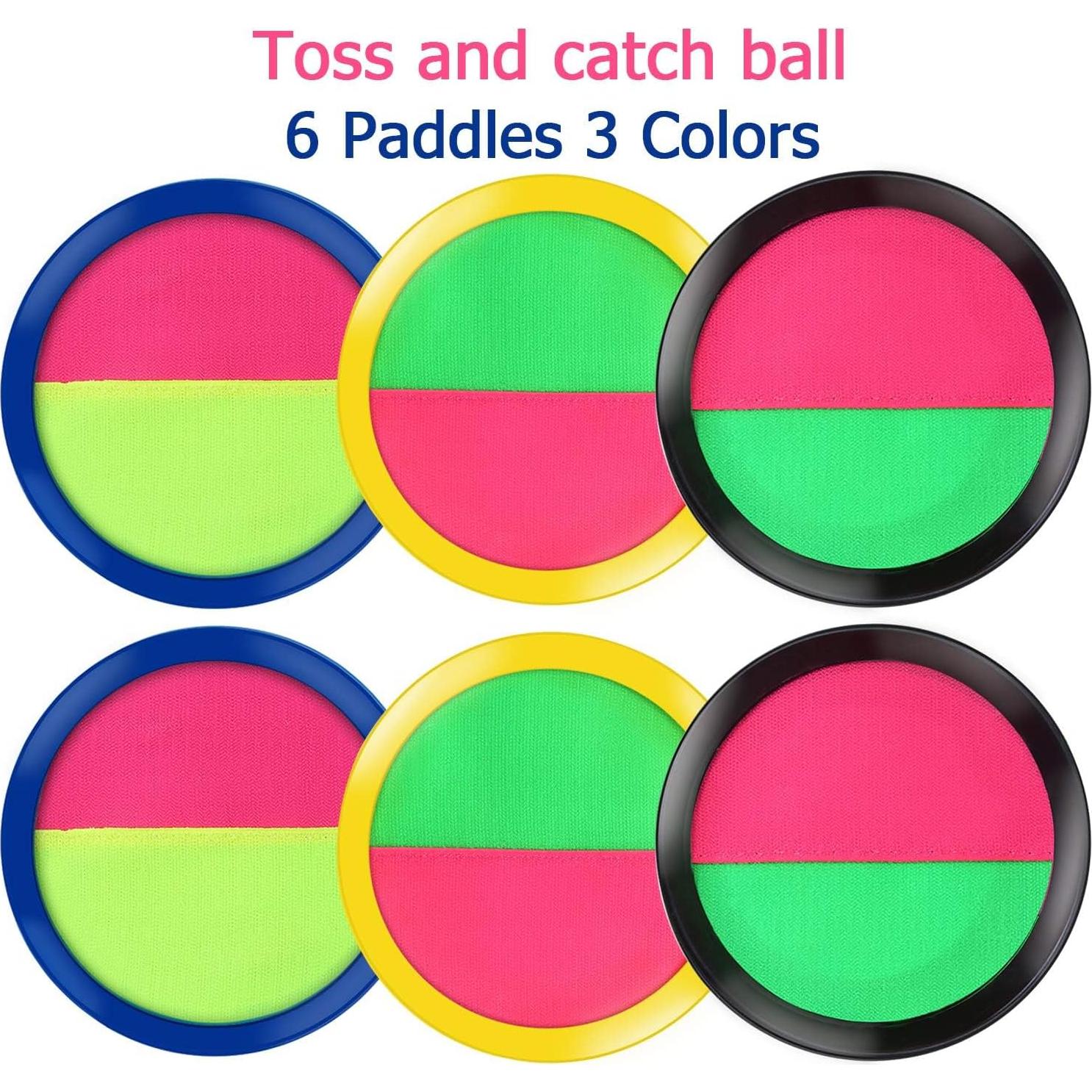 Conjunto de Palas y Pelotas Aneco Toss and Catch - 6 Unidades