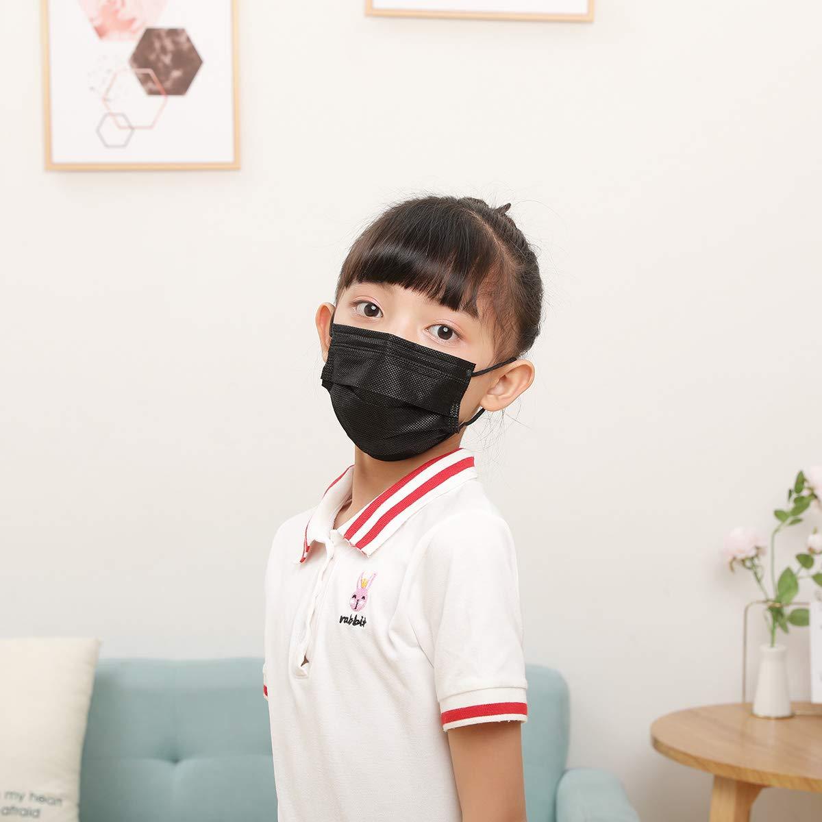 Mascarilla desechable negra para niños 50 piezas 3 capas