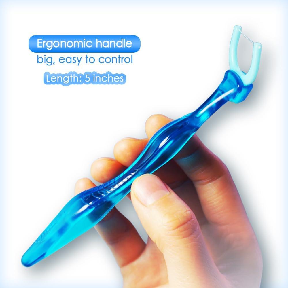 Kit de Hilo Dental T.Smile NoFuss, Mango Largo y 100 Repuestos