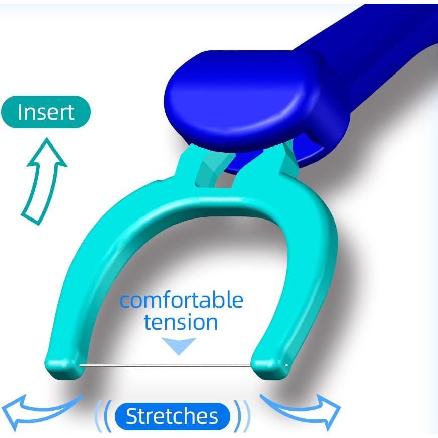 Kit de Hilo Dental T.Smile NoFuss, Mango Largo y 100 Repuestos