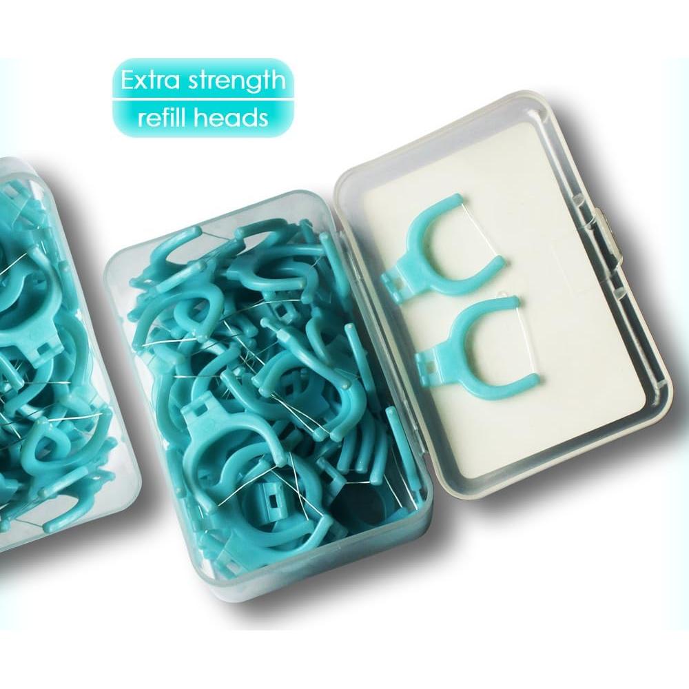 Kit de Hilo Dental T.Smile NoFuss, Mango Largo y 100 Repuestos