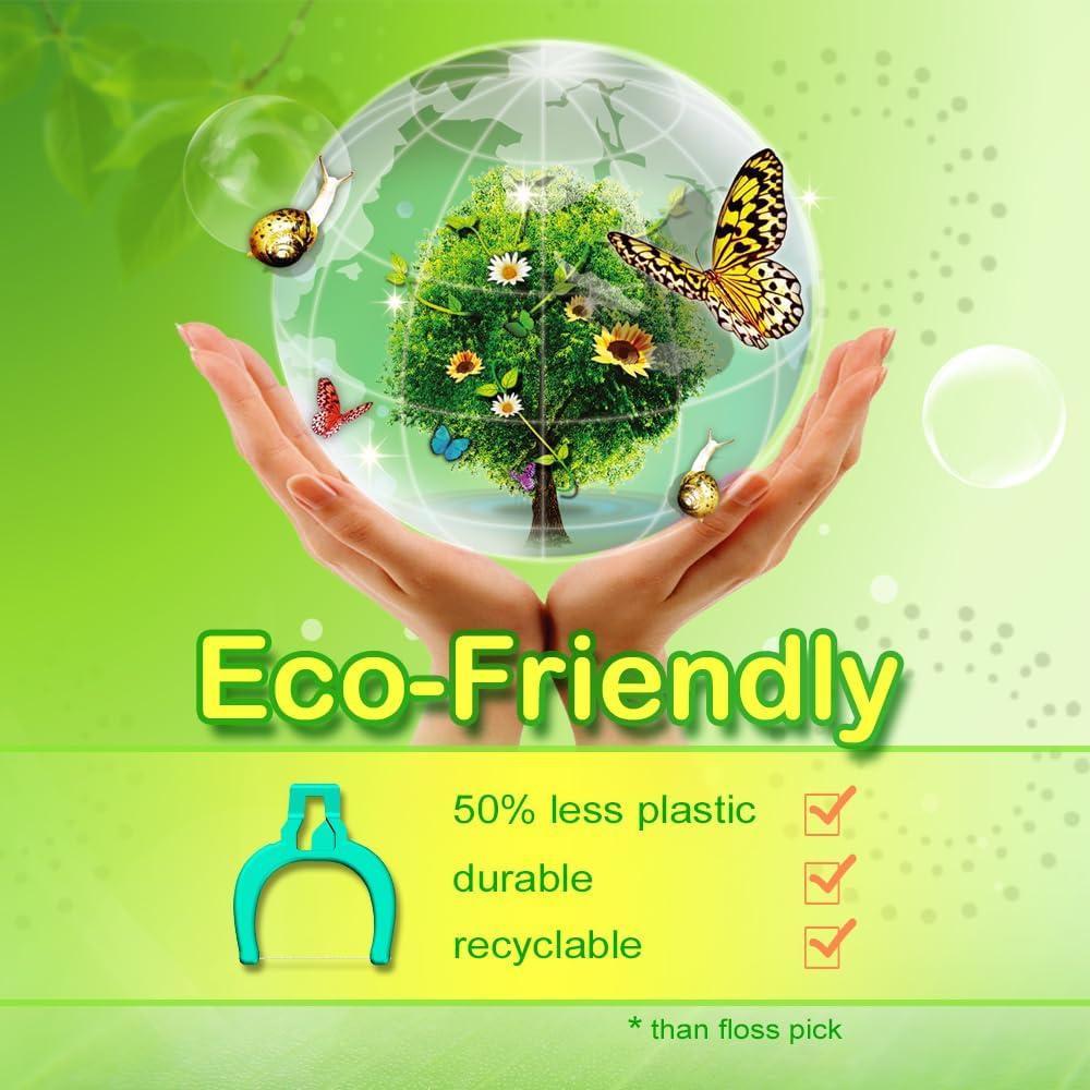 Kit de Hilo Dental T.Smile NoFuss, Mango Largo y 100 Repuestos