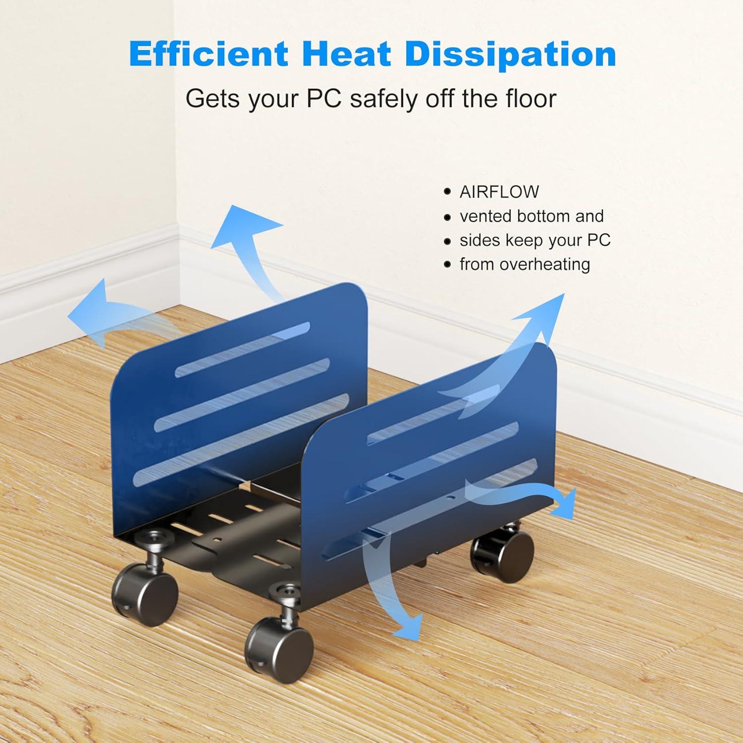 Soporte Móvil para CPU Suptek Ajustable 14-25 cm con Ruedas
