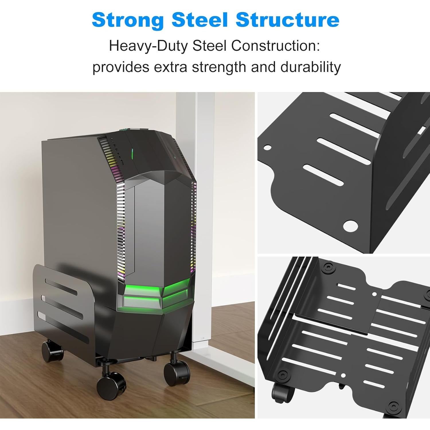 Soporte Móvil para CPU Suptek Ajustable 14-25 cm con Ruedas