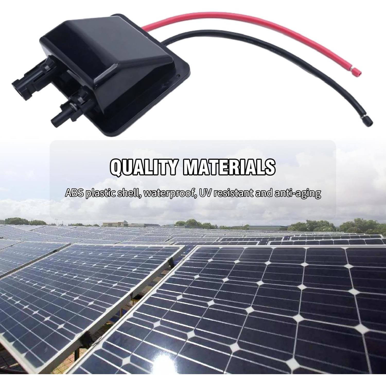 Caja de entrada de cable solar VIKKSAER 10AWG negra 30.48 cm