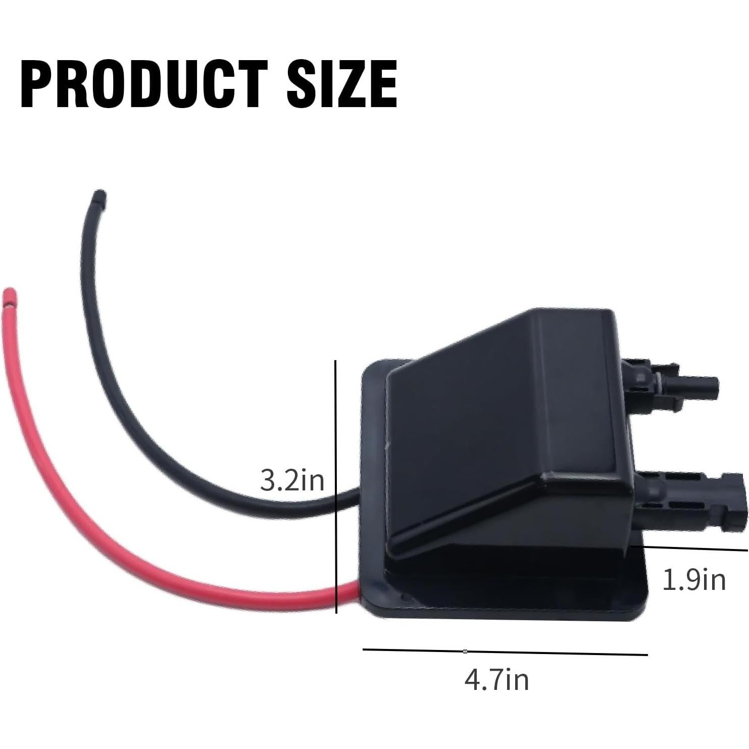 Caja de entrada de cable solar VIKKSAER 10AWG negra 30.48 cm
