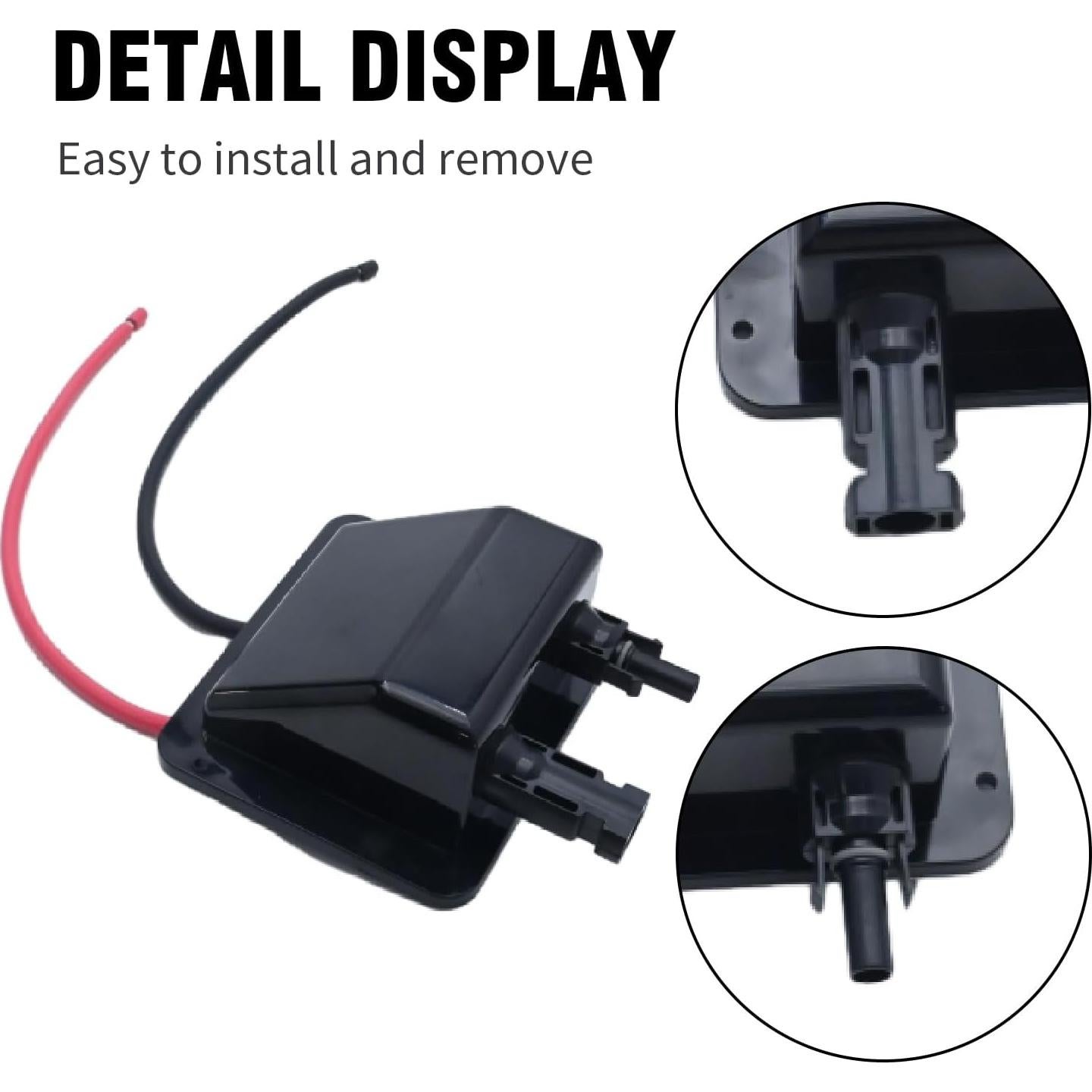 Caja de entrada de cable solar VIKKSAER 10AWG negra 30.48 cm