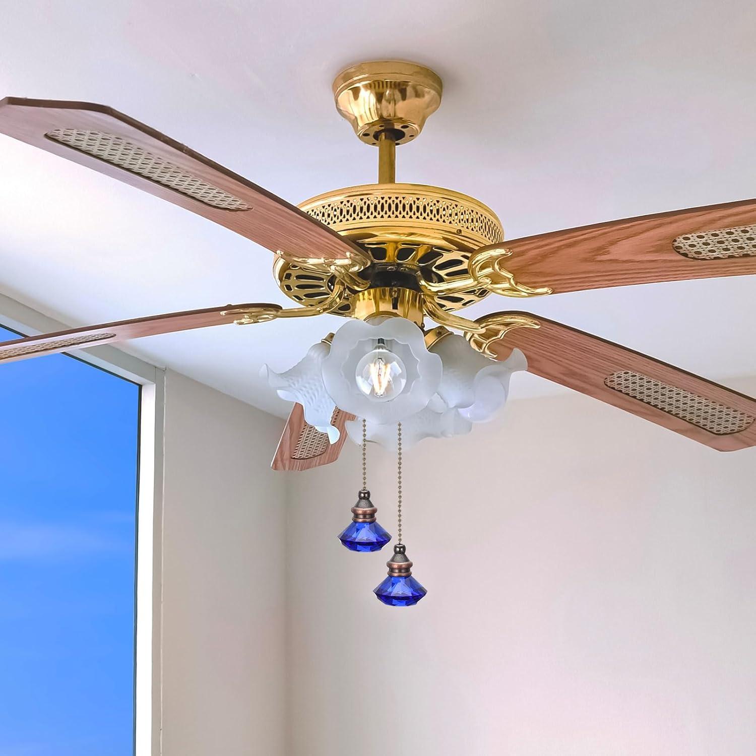 Cadena de Tirar para Ventilador de Techo PATIKIL Azul 30 cm - Paquete de 2