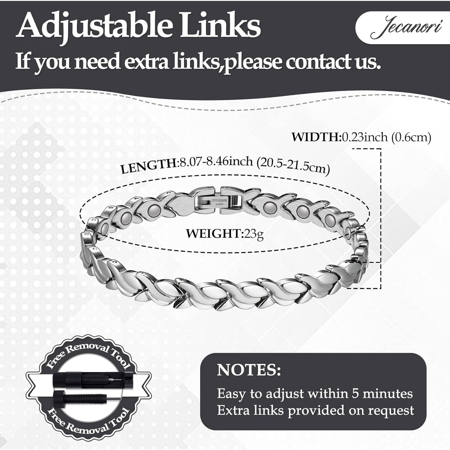 Brazalete Magnético Jecanori para Mujeres de Acero Titanio