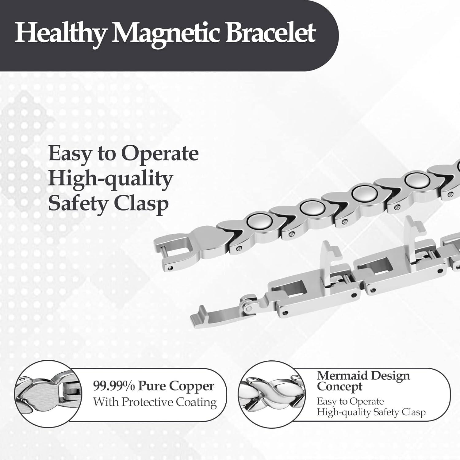 Brazalete Magnético Jecanori para Mujeres de Acero Titanio