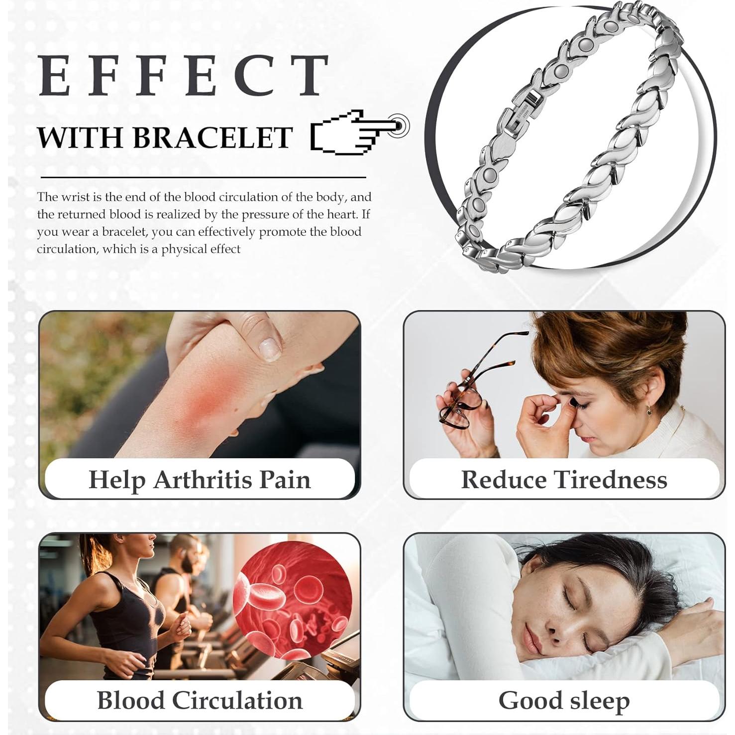 Brazalete Magnético Jecanori para Mujeres de Acero Titanio