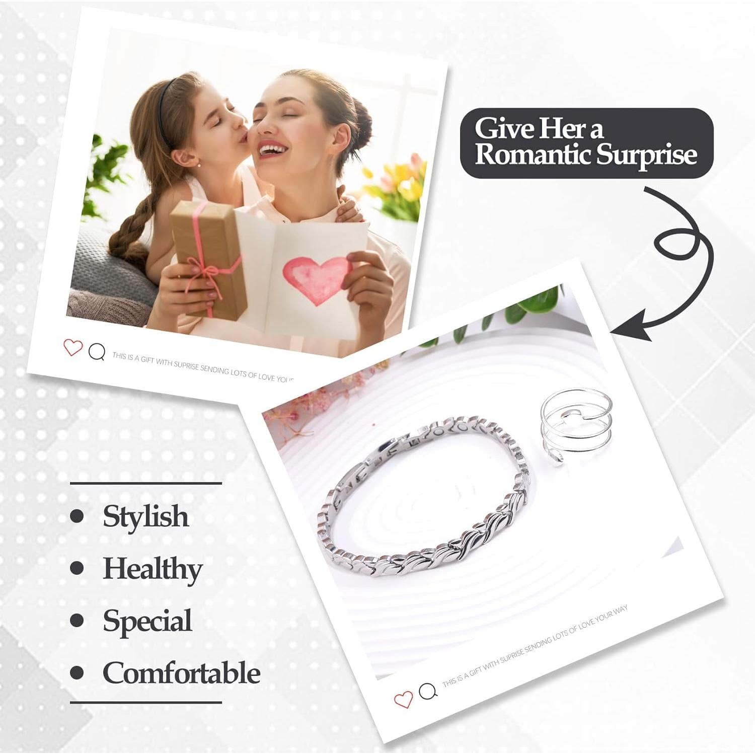 Brazalete Magnético Jecanori para Mujeres de Acero Titanio