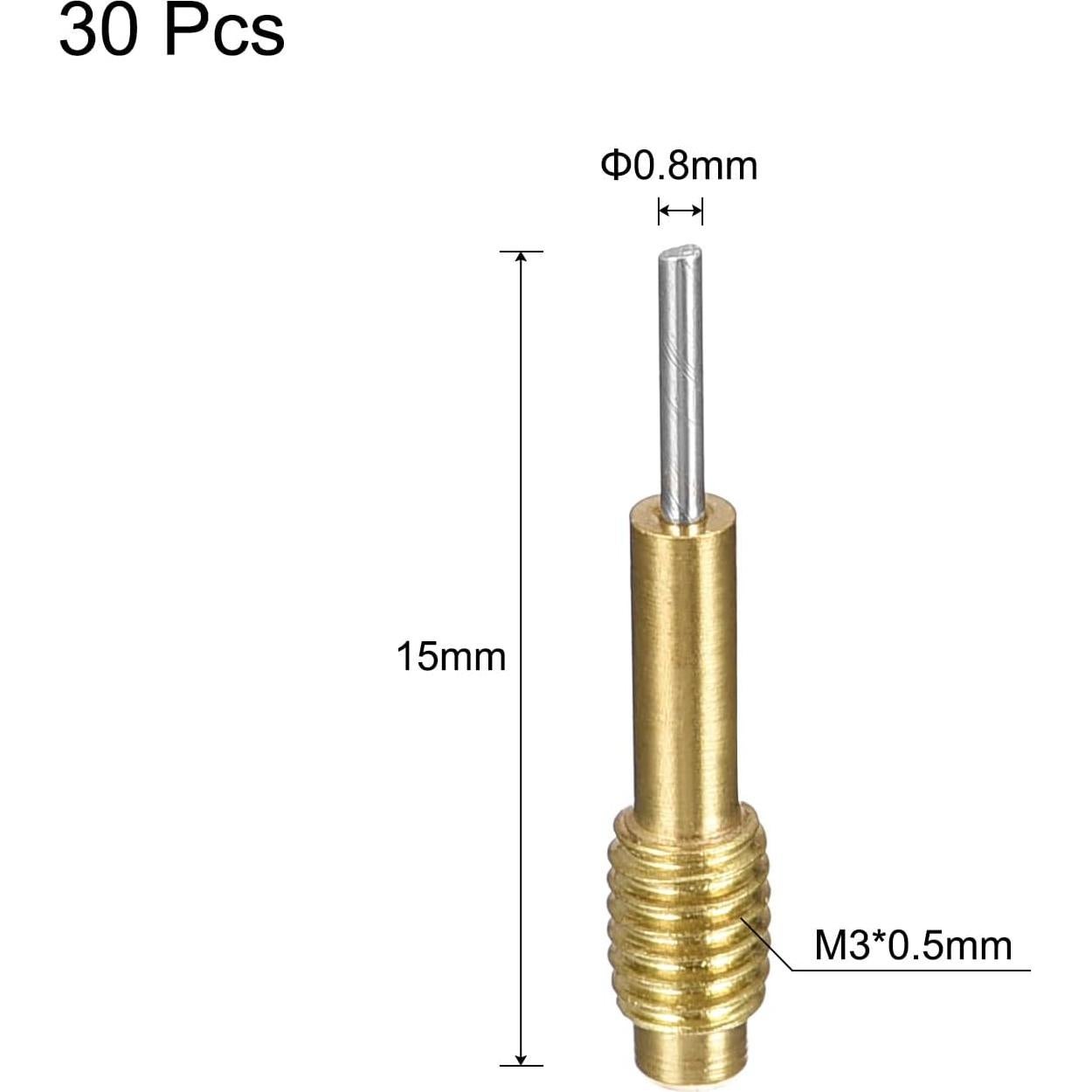30 Pines de Reemplazo uxcell para Herramienta de Reloj 0.8mm