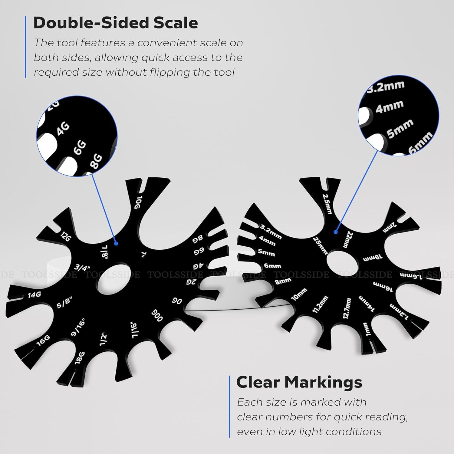 Herramienta de Medición Acrílica Doble Cara 18G HERRAMIENTAS LATERALES