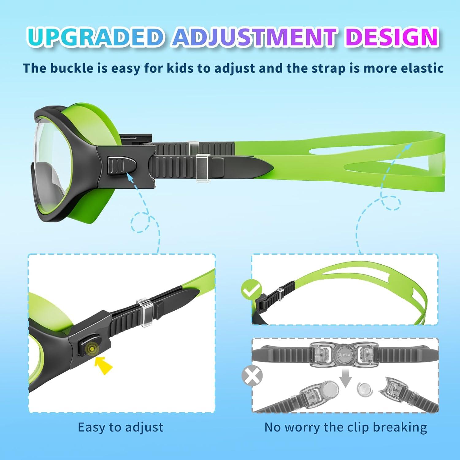 Gafas de natación COOLOO para niños 6-16 años, 2 pares, anti-vaho UV