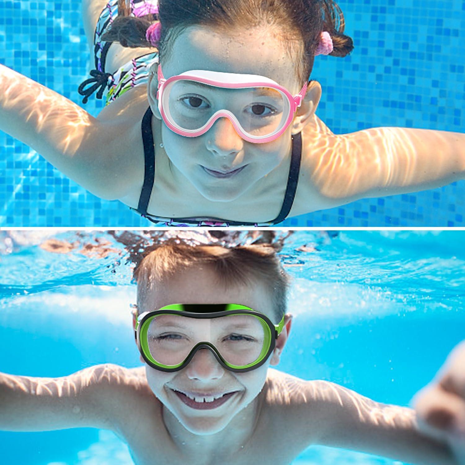 Gafas de natación COOLOO para niños 6-16 años, 2 pares, anti-vaho UV
