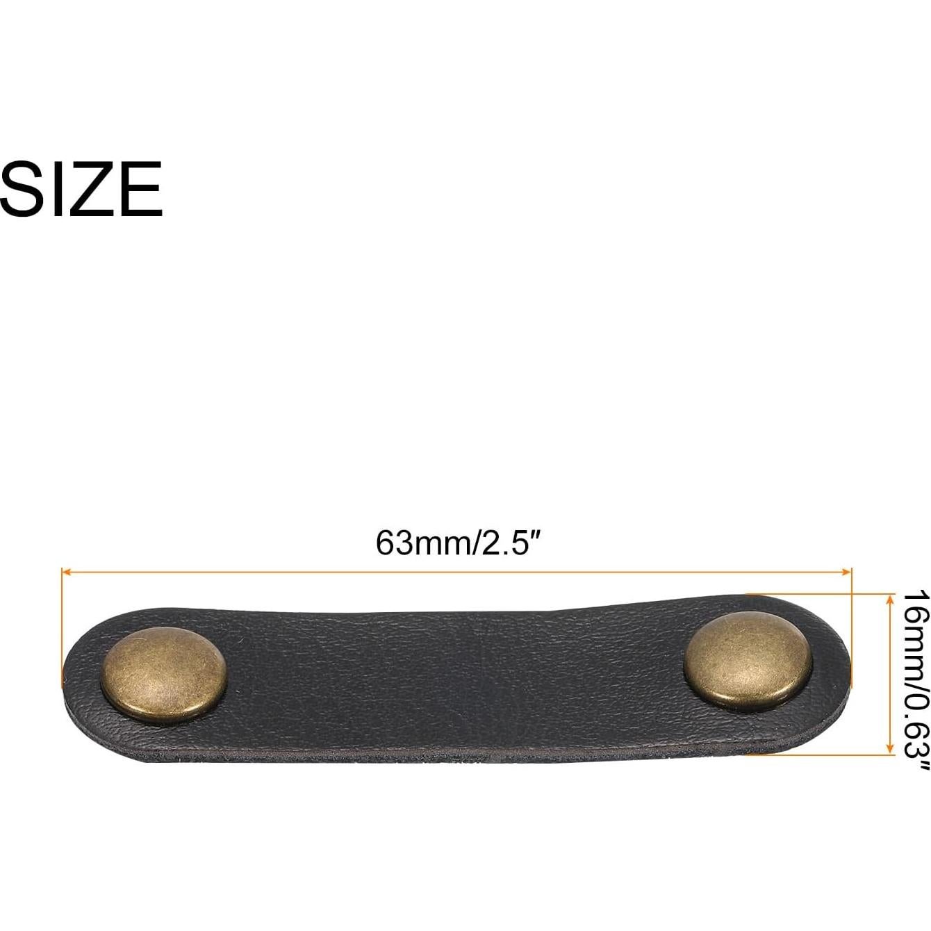 Organizador de Cables de Cuero MECCANIXITY 8 Pcs 63x16mm Negro