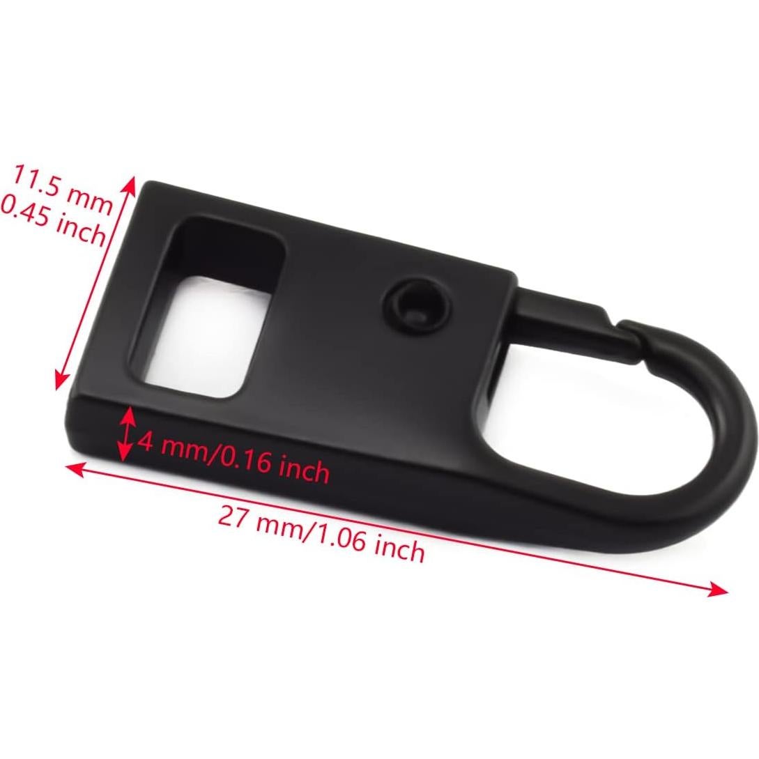 Tiradores de Cremallera Reemplazo Aifeier 4 Piezas Metal Negro