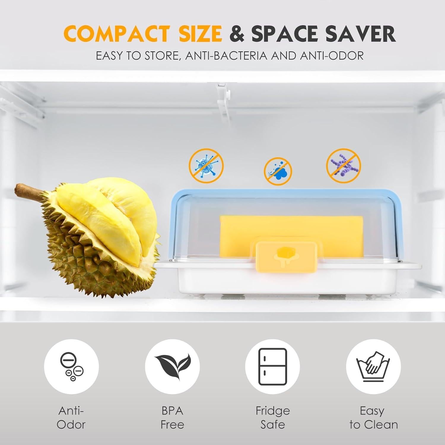 Mantequillera Hermética Grande DTFRLD con Tapa Transparente 220g